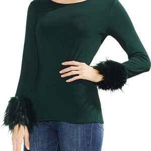 Vince Camuto Faux Fur Cuff Pullover